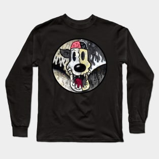 Negative Zone Wolf  A Vintage Creepy  Rubber Hose cartoon Graphic Long Sleeve T-Shirt